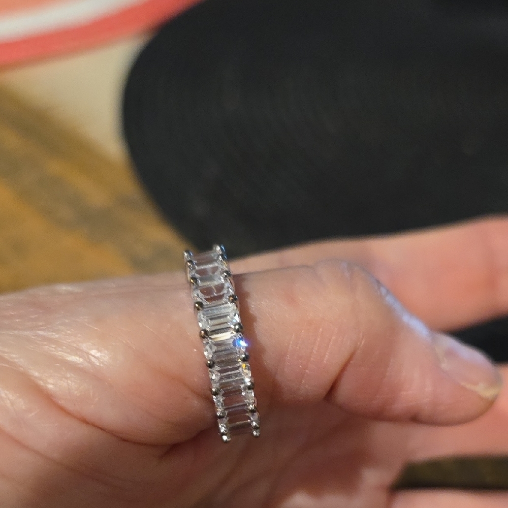 Dazzling Silver Eternity Ring - image 4